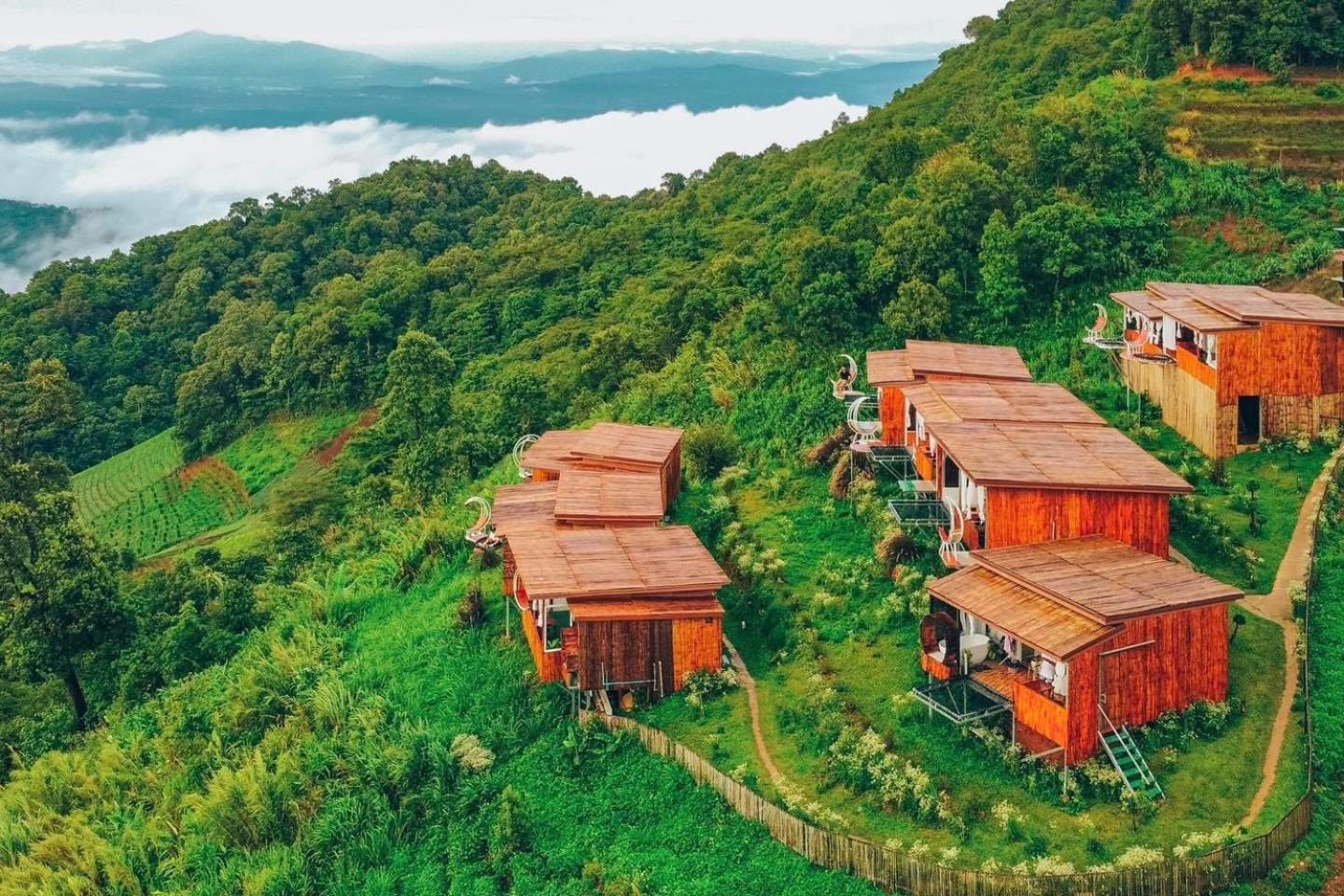 ไร่ดอยช้าง ม่อนเเจ่ม Hotell Mon Jam Exteriör bild