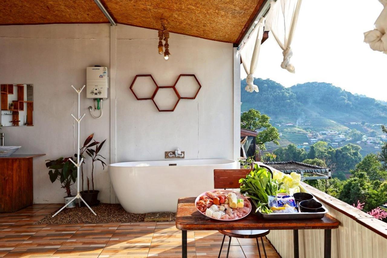 ไร่ดอยช้าง ม่อนเเจ่ม Hotell Mon Jam Exteriör bild
